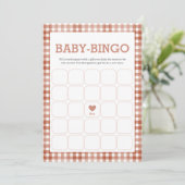 Gingham Watercolor Baby Shower Game Card 招待状 (スタンド正面)