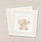 Gingham We Can Bearly Wait Baby Shower Napkins スタンダードランチョンナプキン