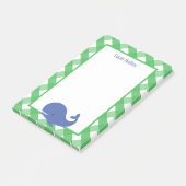 Gingham Whale パーソナライズされた Post-itメモ帳 ポストイット (アングル)