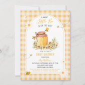 GinghamSweet Little Bee is on the Way Baby Shower 招待状 (正面)