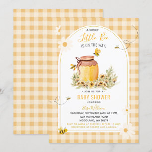 GinghamSweet Little Bee is on the Way Baby Shower 招待状