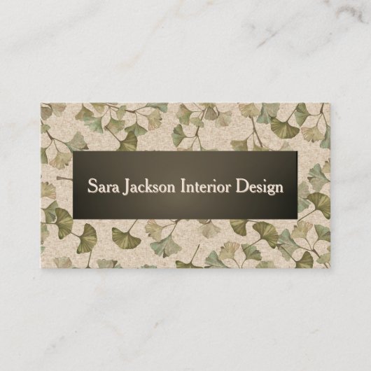 Gingko Leaves on Textured Background Designer's 名刺 (正面)