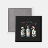 Gingle Bells Funny Gin Gin Bells Christmas Tree Me マグネット (正面/裏面)
