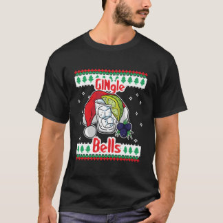 Gingle Bells Gin Tonic Glass Santa Ugly Tシャツ