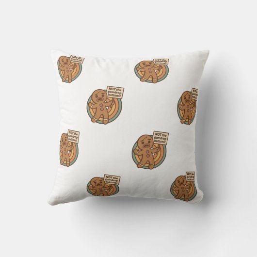 Gingy Gingerbread Christmas Throw Pillow クッション (裏面)