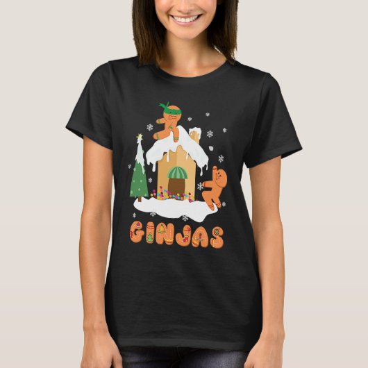 Ginja Ninja Christmas  Ginjas Gingerbread Ninjas F Tシャツ (正面)