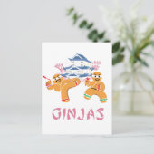 Ginjasの忍者のクリスマスの忍者のジンジャーブレッド シーズンポストカード (スタンド正面)