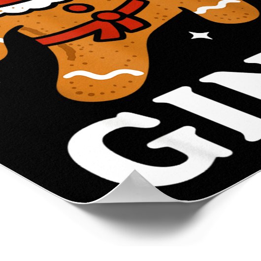 Ginjas Gingerbread Ninja Funny Christmas Cookie Bo ポスター (角)