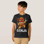 Ginjas Gingerbread Ninja Funny Christmas Cookie Bo Tシャツ (正面フル)