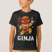 Ginjas Gingerbread Ninja Funny Christmas Cookie Bo Tシャツ (正面)