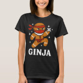 Ginjas Gingerbread Ninja Funny Christmas Cookie Bo Tシャツ (正面)