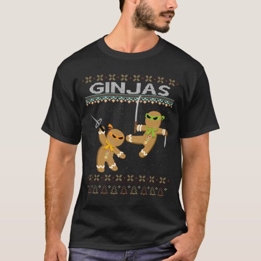 Ginjas Gingerbread Ninjas Ugly Tシャツ (正面)