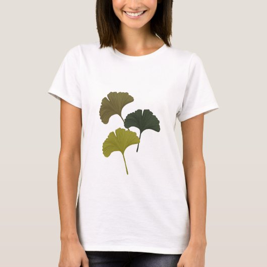 Ginkgo離れの背景色のカスタマイズ Tシャツ (正面)
