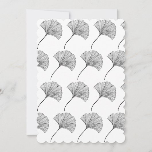 Ginkgo leaf line art greeting card (正面)