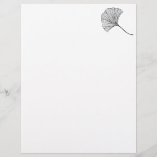Ginkgo leaf line art Letterhead レターヘッド