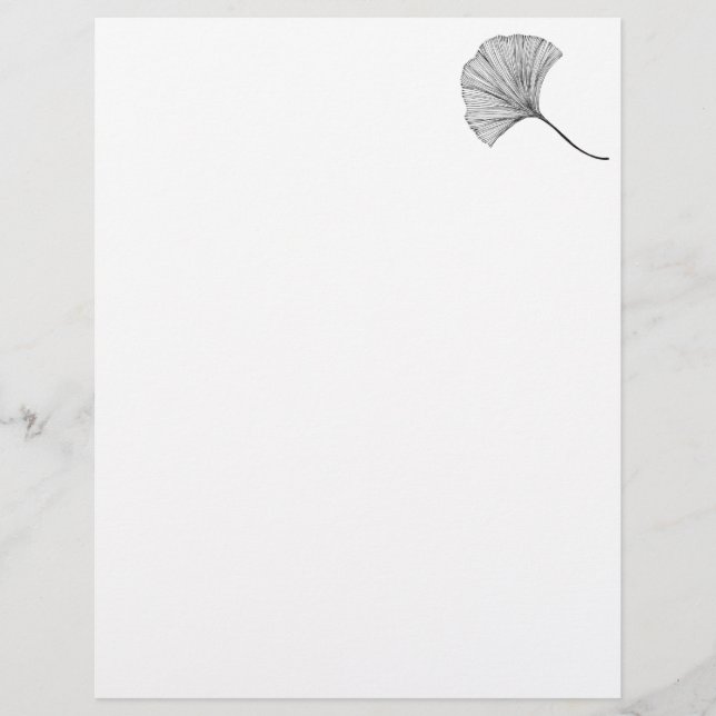 Ginkgo leaf line art Letterhead レターヘッド (正面)