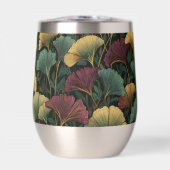 Ginkgo Leaf Pattern Teal Burgundy (正面)