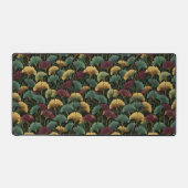Ginkgo Leaf Pattern Teal Burgundy デスクマット (正面)