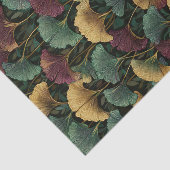 Ginkgo Leaf Pattern Teal Burgundy  薄葉紙 (詳細)