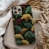 Ginkgo Leaf Pattern Teal Burgundy Case-Mate iPhoneケース