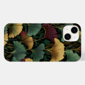 Ginkgo Leaf Pattern Teal Burgundy Case-Mate iPhoneケース (裏面 (横))