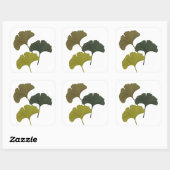 Ginkgo Leaves Customizable Background Colors  スクエアシール (シート)