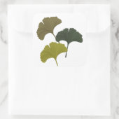 Ginkgo Leaves Customizable Background Colors  スクエアシール (バッグ)