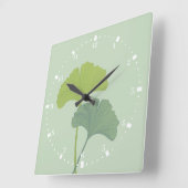Ginkgo Leaves Customizable Background Colors  スクエア壁時計 (傾斜)
