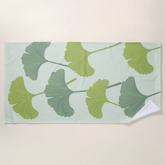 Ginkgo Leaves Customizable Background Colors  ビーチタオル (正面)