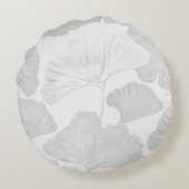 Ginkgo Leaves Soft Gray Dream 2 ラウンドクッション (裏面)