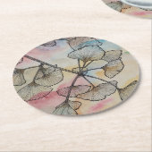 ginkgo onderzetters ラウンドペーパーコースター (アングル)