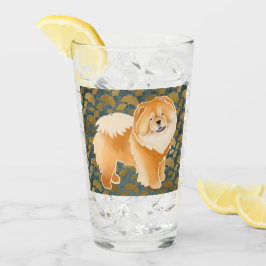 GINKGO Red Chaw 16 ozガラス – デザイン前面と背面 タンブラーグラス