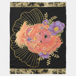 GINKGO SPIRIT  Chow フリースブランケット