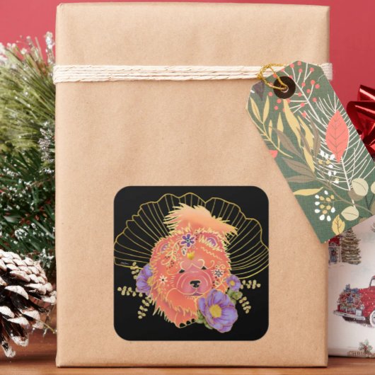 GINKGO SPIRIT Chow dog スクエアシール