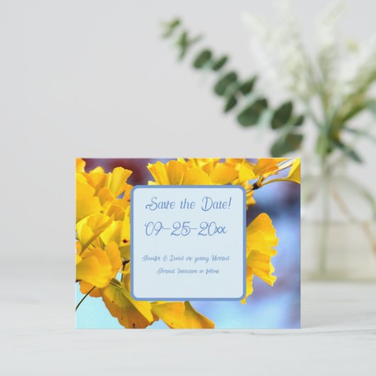 Ginko Biloba日付はがきを保存 案内ポストカード (スタンド正面)