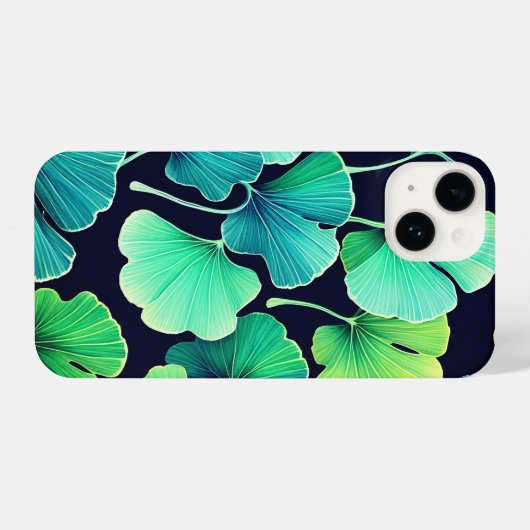 Ginko biloba leaves  iPhoneケース (裏面横)