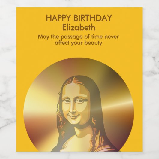 Gioconda Mona Lisa Leonardo Da Vinci Art ワインラベル (シングルラベル)