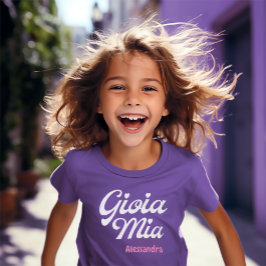 Gioia Mia私のイタリアン喜び愛情のある用語パープル Tシャツ