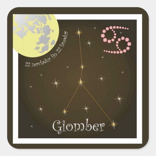Giomber 22 zercladur fin 22 fanadur Aufkleber スクエアシール (正面)