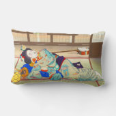 Gion日本の日本人の女性のNakazawa Hiromitsuのイン ランバークッション (裏面)