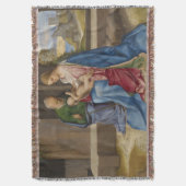 Giorgione著神聖な家族 スローブランケット (正面縦)