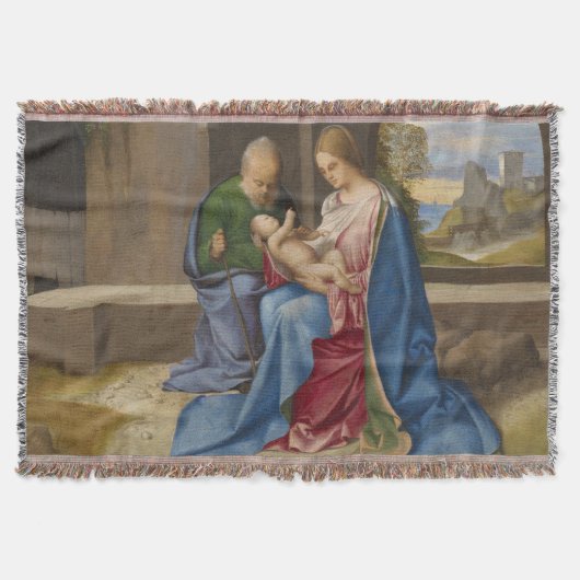 Giorgione著神聖な家族 スローブランケット (正面)