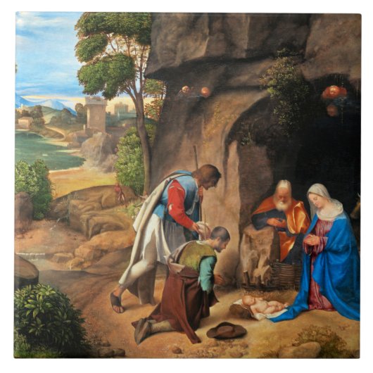 Giorgione - The Adoration of the Shepherds タイル (正面)