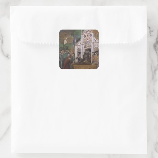 Giotto: St FrancisはSt.ドクレアによって嘆きました スクエアシール (バッグ)