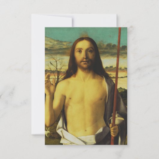 Giovanni Bellini’s Christ Blessing Holy Card サンキューカード (正面)