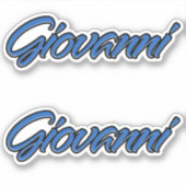 Giovanni Name blue Aufkleber Sticker Stickerset シール (正面)