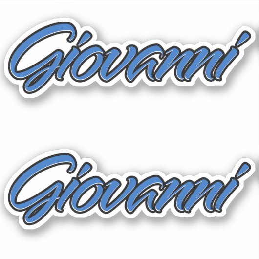 Giovanni Name blue Aufkleber Sticker Stickerset シール (正面)