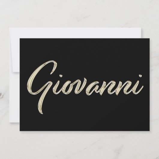 Giovanni Name white gold Handwriting Karte カード (正面)