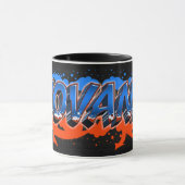 Giovanni Vorname Name Graffiti blue orange Tasse マグカップ (中央)