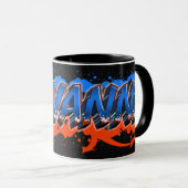 Giovanni Vorname Name Graffiti blue orange Tasse マグカップ (正面右)